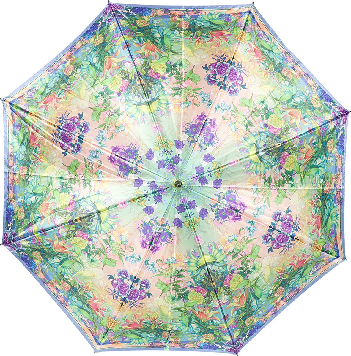 Зонт-трость женский Eleganzza, полуавтомат, цвет: бежевый. T-06-0328