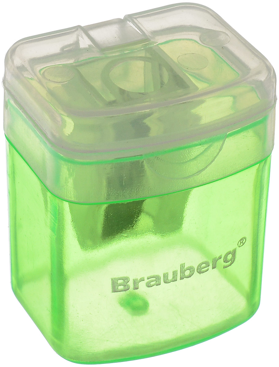 Brauberg Точилка OfficeBox с контейнером цвет зеленый222494_зеленый Brauberg Точилка OfficeBox с контейнером цвет зеленый222494_зеленыйТочилка Brauberg OfficeBox выполнена с контейнером. Качественное стальное лезвие обеспечивает лёгкое равномерное затачивание карандашей. Контейнер для стружки изготовлен из тонированного цветного пластика.