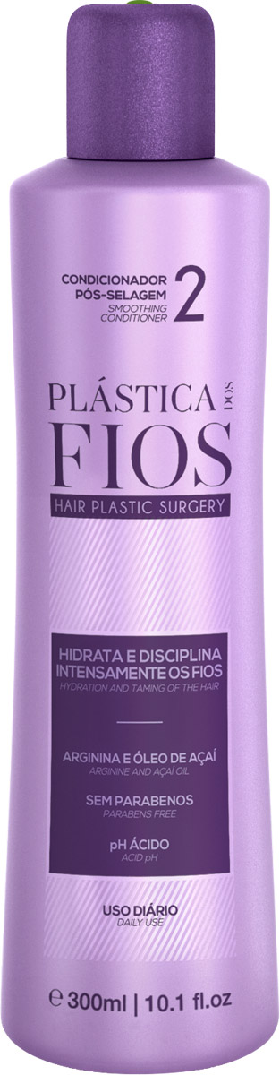 Plastica dos Fios Кондиционер восстанавливающий - домашний уход, 300 млPA0124 Plastica dos Fios Кондиционер восстанавливающий - домашний уход, 300 млPA0124Для ежедневного ухода используйте кондиционер Plastica Dos Fios. Глубоко увлажняет и выравнивает кутикулу волос, продлевает результат процедуры и создает эффект глянцевых волос.