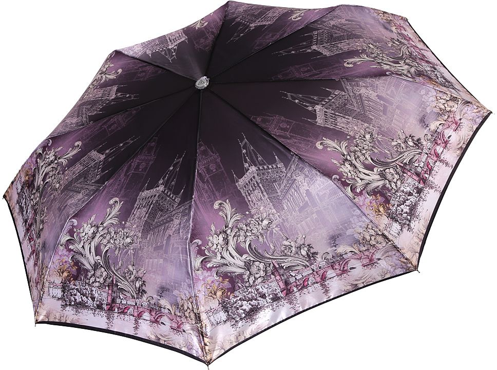 Зонт женский Fabretti, автомат, 3 сложения, цвет: серый. L-17115-3