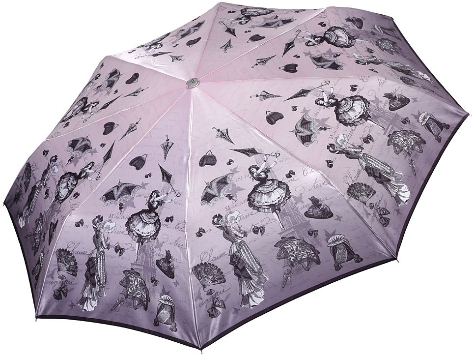 Зонт женский Fabretti, автомат, 3 сложения, цвет: серый. L-17115-6