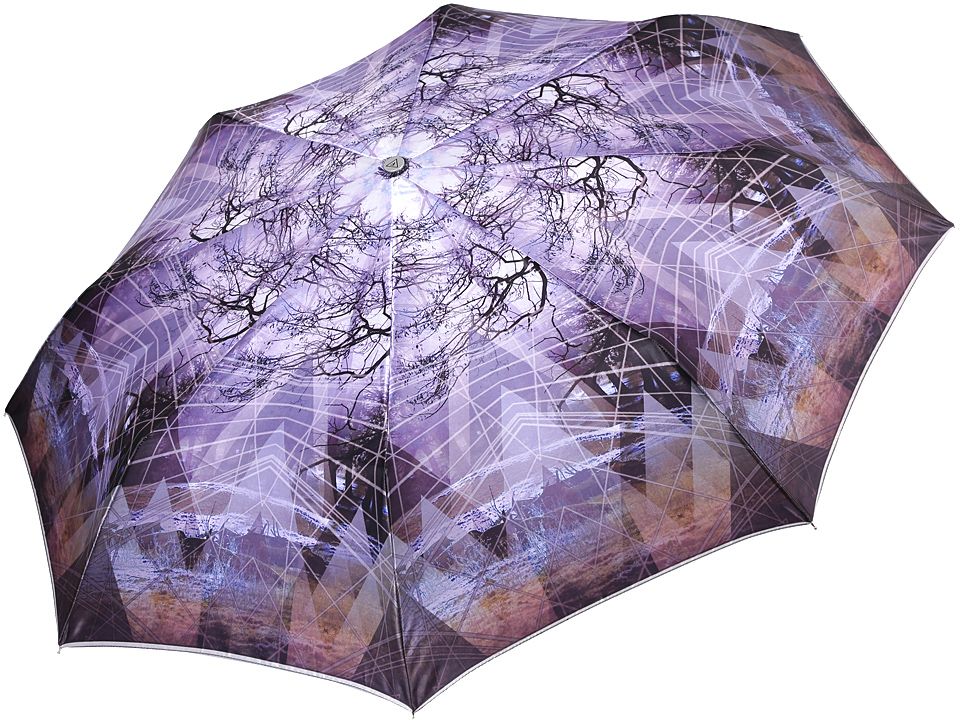 Зонт женский Fabretti, автомат, 3 сложения, цвет: сиреневый. L-17117-10