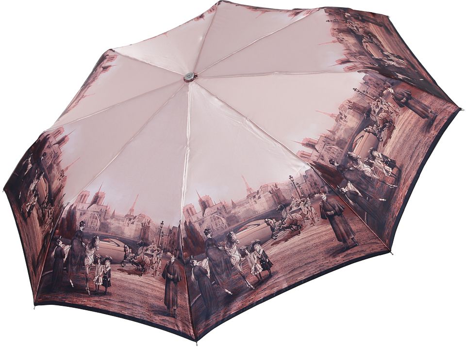 Зонт женский Fabretti, автомат, 3 сложения, цвет: бежевый. L-17119-2