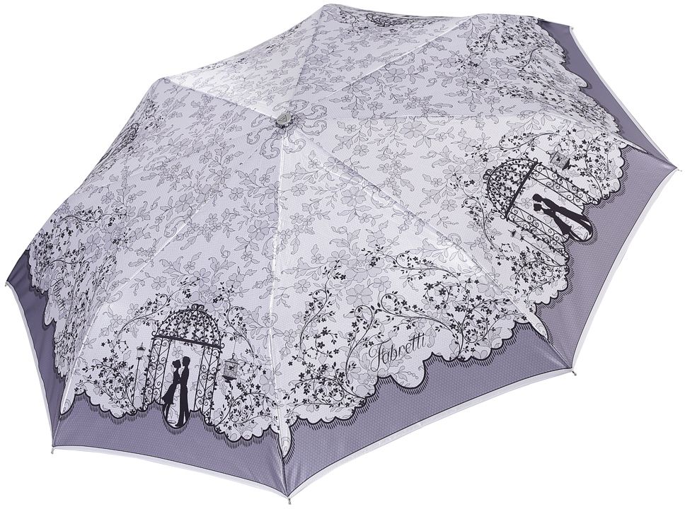 Зонт женский Fabretti, автомат, 3 сложения, цвет: серый. L-17119-6