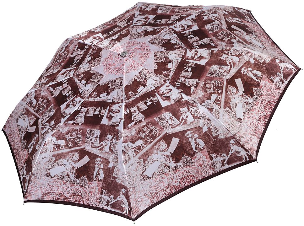 Зонт женский Fabretti, автомат, 3 сложения, цвет: коричневый. L-17120-3