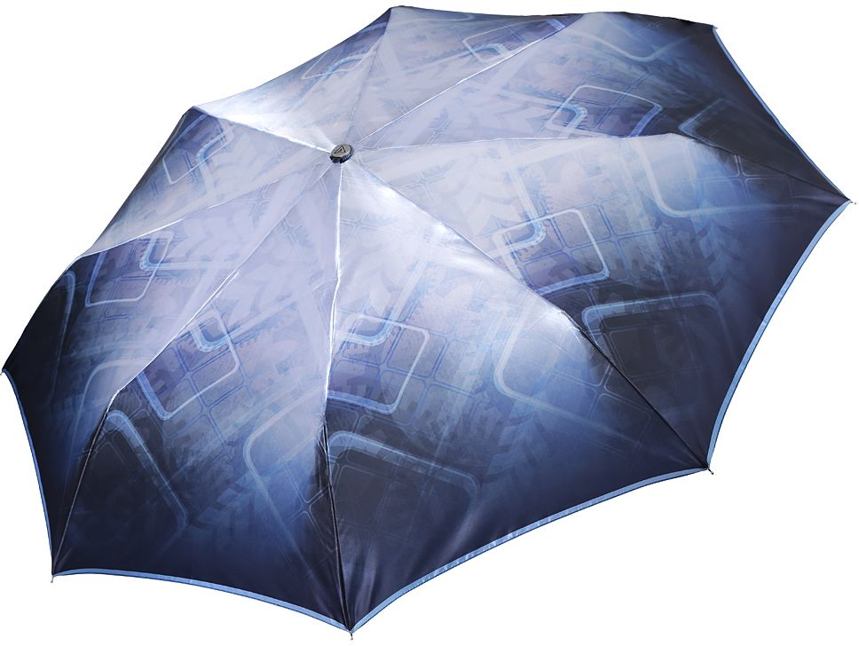 Зонт женский Fabretti, автомат, 3 сложения, цвет: голубой. L-17121-4
