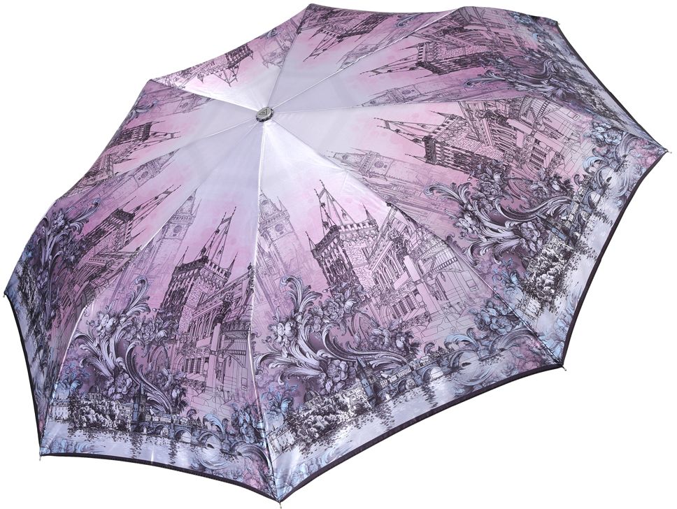 Зонт женский Fabretti, автомат, 3 сложения, цвет: розовый. L-17122-1