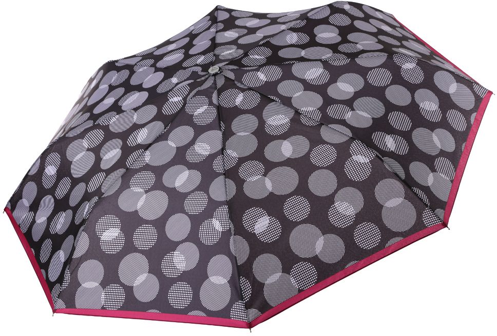 Зонт женский Fabretti, автомат, 3 сложения, цвет: черный. L-17123-4