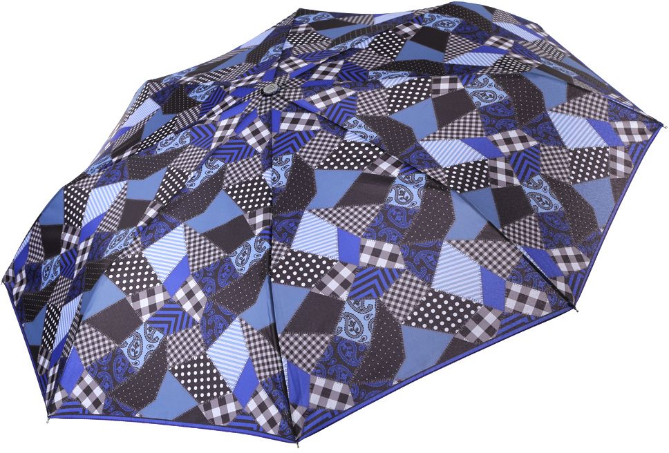 Зонт женский Fabretti, автомат, 3 сложения, цвет: синий. L-17123-6
