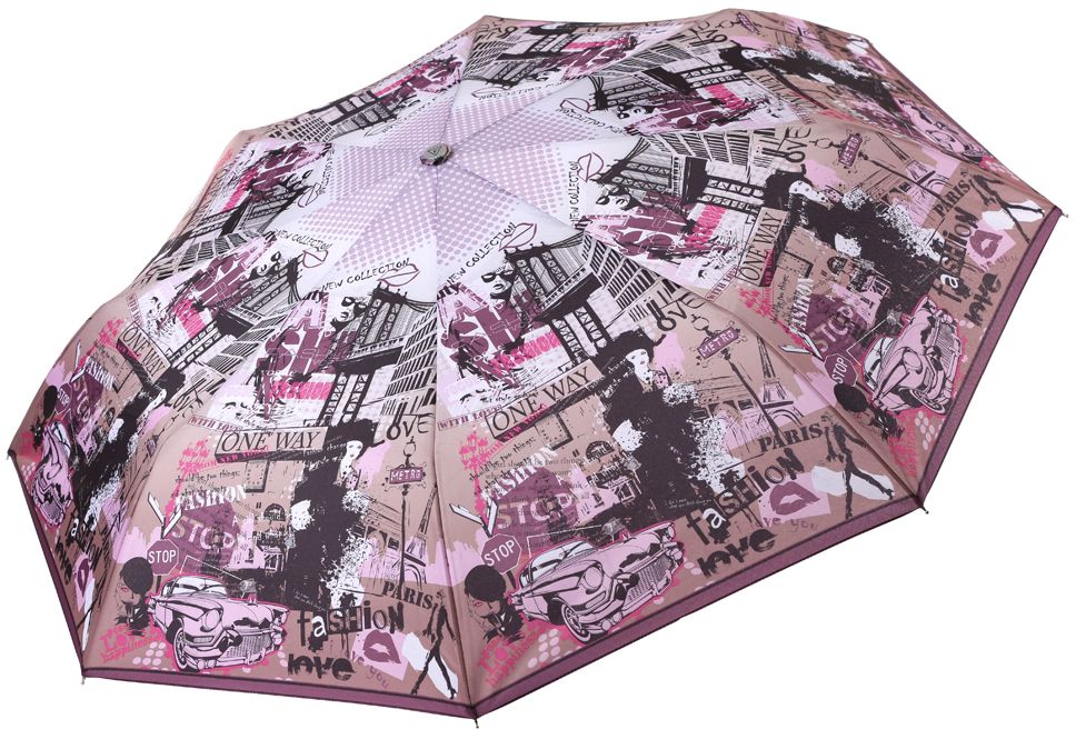Зонт женский Fabretti, автомат, 3 сложения, цвет: бежевый. L-17124-11