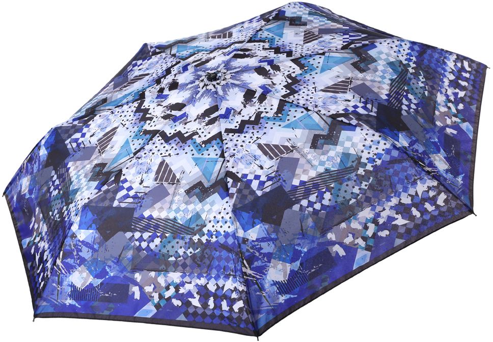 Зонт женский Fabretti, автомат, 3 сложения, цвет: синий. P-17103-8