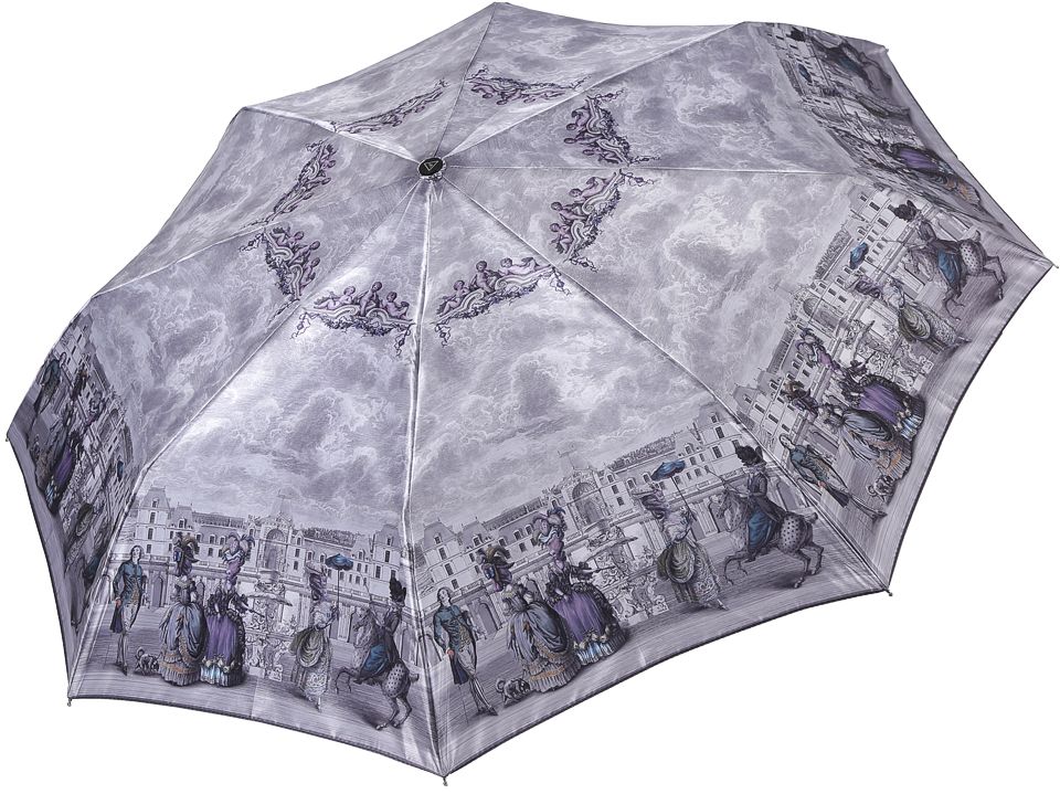 Зонт женский Fabretti, автомат, 3 сложения, цвет: серый. S-17104-2