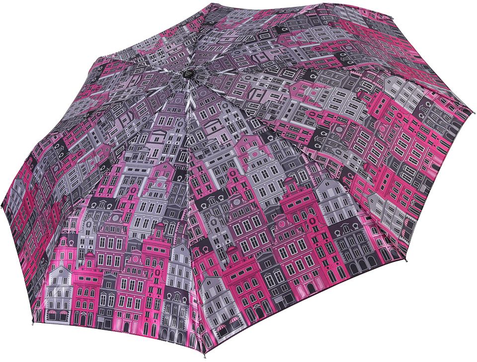 Зонт женский Fabretti, автомат, 3 сложения, цвет: лиловый. S-17106-10