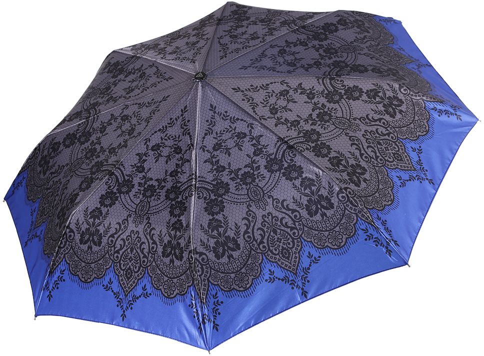 Зонт женский Fabretti, автомат, 3 сложения, цвет: серый. S-17108-1