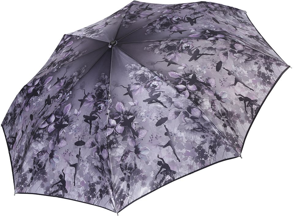 Зонт женский Fabretti, автомат, 3 сложения, цвет: серый. S-17110-8