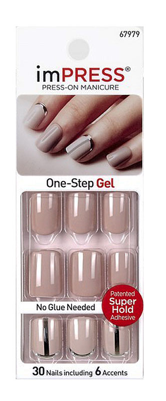 Kiss Broadway Твердый лак Нюдовый стиль, длина короткая Impress Manicure Accent So Unexpected14-1654 Kiss Broadway Твердый лак Нюдовый стиль, длина короткая Impress Manicure Accent So Unexpected14-1654В современном ускоренном ритме жизни мы стремимся выглядеть «безупречно» и при этом немного выделяться, не тратя на это много времени. Твердый лак IMPRESS – идеальное решение для современной женщины, которой нужно за 5 минут сделать идеальный и модный маникюр. Суперэластичный материал под воздействием тепла рук принимает форму вашего ногтя, а самоклеящаяся основа обеспечивает плотное прилегание покрытия к ногтевой пластине. В результате всего за 5 минут вы получите стойкий и безупречный маникюр!Дизайн Нюдовый стиль для оригинального образа! В наборе 24 однотонных ноготка разной длины и 6 ноготков с дизайном – вы можете чередовать и комбинировать их, создавая акцент на свой вкус!