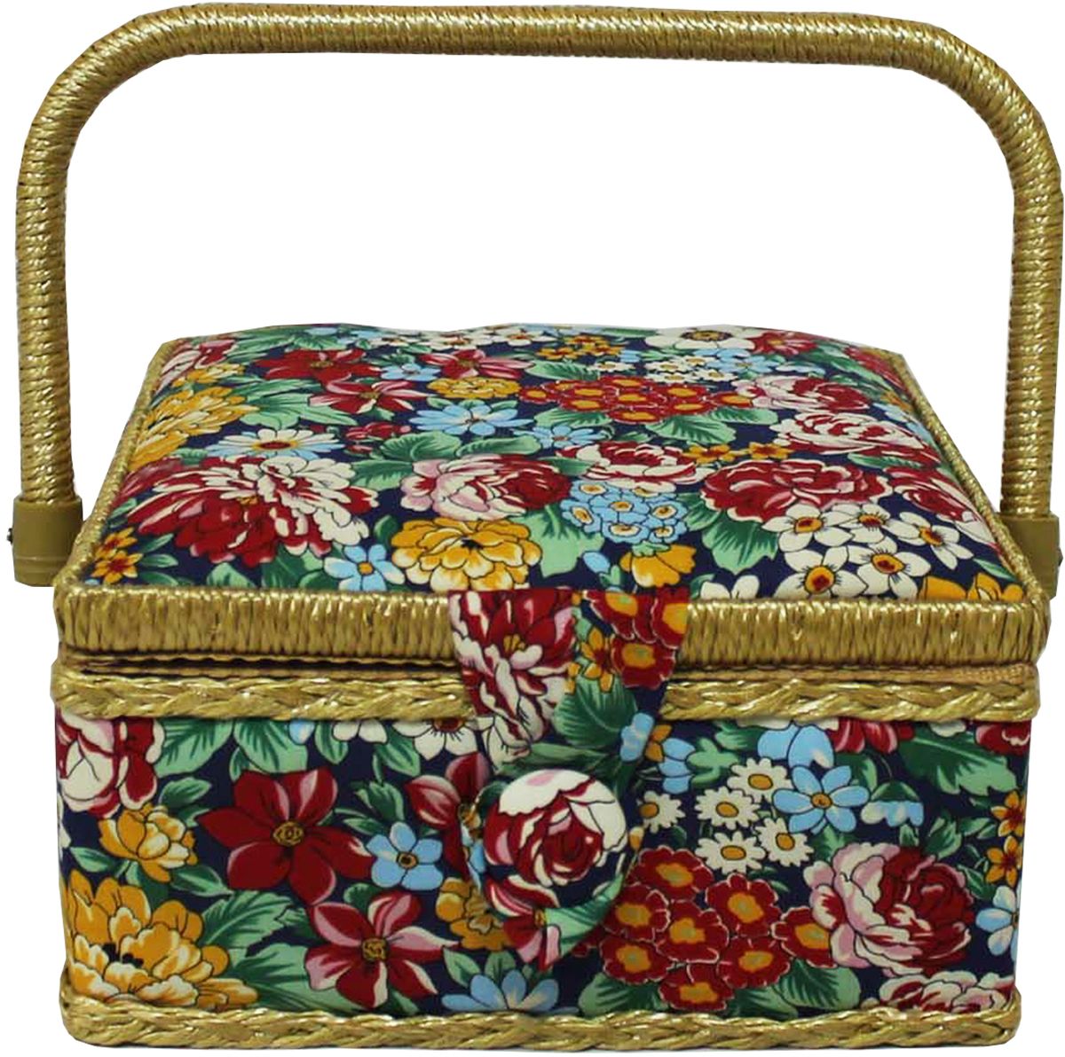 Шкатулка для рукоделия Grace & Glamour, 20 х 20 х 11 см. BN4730BN4730 Шкатулка для рукоделия Grace & Glamour, 20 х 20 х 11 см. BN4730BN4730Интерьерная шкатулка из коллекции Полевые цветы выполнена с использованием натуральных материалов: каркас из дерева обтянут дизайнерской тканью Robert Kaufman (100% хлопок) с мягким наполнителем. Внутри шкатулка отделана искусственным шелком, имеется кармашек на резинке и шелковая игольница с двумя булавками. Шкатулка оснащена пластиковым вкладышем с 3 отсеками для мелочей. Ручка и края отделаны натуральным ротангом, который не только украшает шкатулку, но и оберегает края. Шкатулка поможет рукодельнице сорганизовать свое рабочее место, а значит, сократить время на создание своего творения. А кроме того, украсит любой интерьер и будет радовать свою обладательницу долгие годы благодаря качественному исполнению и материалам. Прекрасный подарок любой женщине!