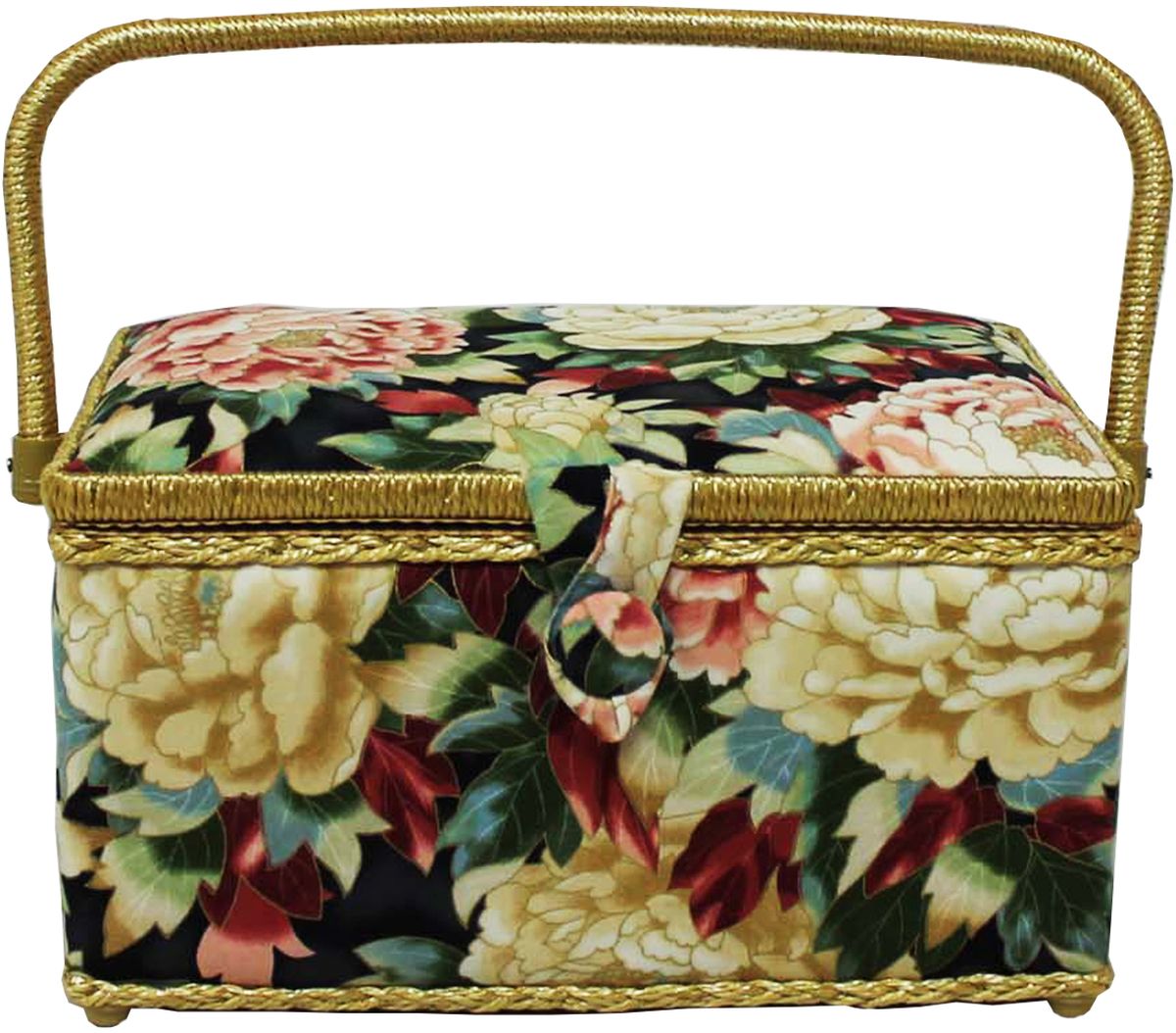 Шкатулка для рукоделия Grace & Glamour, 17 х 28,5 х 17 см. BN4731BN4731 Шкатулка для рукоделия Grace & Glamour, 17 х 28,5 х 17 см. BN4731BN4731Интерьерная шкатулка из коллекции Акварельные пионы выполнена с использованием натуральных материалов: каркас из дерева обтянут дизайнерской тканью Robert Kaufman (100% хлопок) с мягким наполнителем. Внутри шкатулка отделана искусственным шелком, имеется кармашек на резинке и шелковая игольница с двумя булавками. Шкатулка оснащена пластиковым вкладышем с 4 отсеками для мелочей. Ручка и края отделаны натуральным ротангом, который не только украшает шкатулку, но и оберегает края. Дно оснащено пластиковыми ножками. Шкатулка поможет рукодельнице сорганизовать свое рабочее место, а значит, сократить время на создание своего творения. А кроме того, украсит любой интерьер и будет радовать свою обладательницу долгие годы благодаря качественному исполнению и материалам. Прекрасный подарок любой женщине!Размер вкладыша: 26х14,5х3 см.