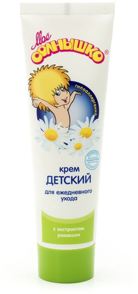 Мое солнышко Крем детский с экстрактом ромашки 100 мл35550673 Мое солнышко Крем детский с экстрактом ромашки 100 мл35550673Идеальное средство для ежедневного ухода за нежной и чувствительной детской кожей. Крем превосходно смягчает, увлажняет и успокаивает кожу малыша, предотвращает сухость и шелушение. Гипоаллергенен. Клинически проверено и рекомендовано ФГУ МНИИ Педиатрии и детской хирургии Минздрава России.