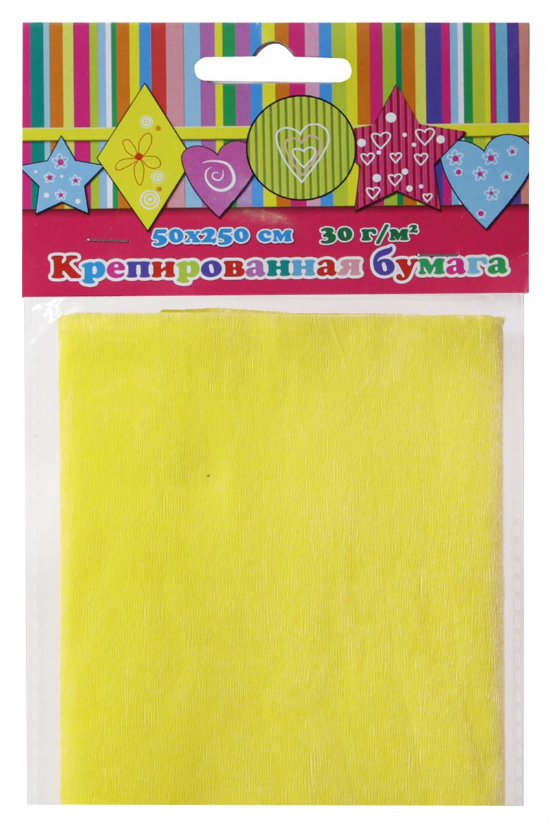 Феникс+ Бумага крепированная цвет желтый 50 х 250 см36437 Феникс+ Бумага крепированная цвет желтый 50 х 250 см36437Поделочная крепированная бумага Феникс+ применяется для декорирования подарочной упаковки, оформления букетов, изготовления поделок и аппликаций, праздничного оформления залов, изготовления карнавальных костюмов и декораций для детских и корпоративных праздников.Изготовление различных поделок с помощью такой бумаги способствует развитию отличной фантазии и мелкой моторики рук. Это занятие увлечет вашего ребенка и подарит ему хорошее настроение.