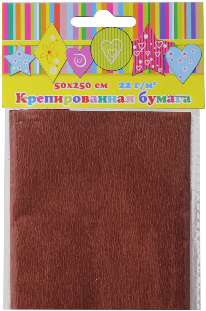 Феникс+ Бумага крепированная цвет коричневый 50 х 250 см28591 Феникс+ Бумага крепированная цвет коричневый 50 х 250 см28591Поделочная крепированная бумага Феникс+ применяется для декорирования подарочной упаковки, оформления букетов, изготовления поделок и аппликаций, праздничного оформления залов, изготовления карнавальных костюмов и декораций для детских и корпоративных праздников.Изготовление различных поделок с помощью такой бумаги способствует развитию отличной фантазии и мелкой моторики рук. Это занятие увлечет вашего ребенка и подарит ему хорошее настроение.
