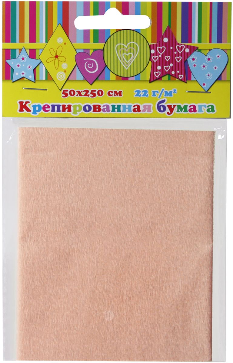 Феникс+ Бумага крепированная цвет персиковый 50 см х 250 см30089 Феникс+ Бумага крепированная цвет персиковый 50 см х 250 см30089Крепированная бумага может использоваться для упаковки, поделок, декорирования и других видов творчества.Размеры: 500 мм х 2500 мм.Упаковка: пластиковый пакет с подвесом.
