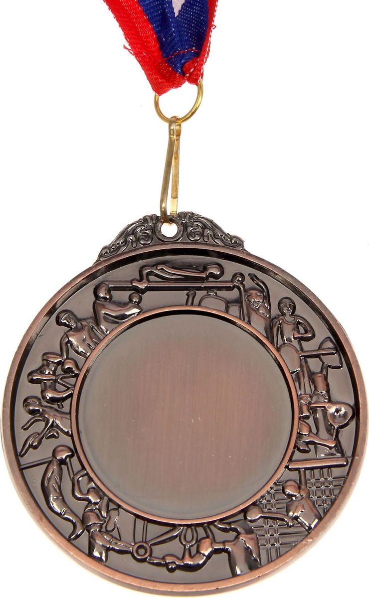 Медаль сувенирная с местом для гравировки, цвет: бронзовый, диаметр 7 см. 016