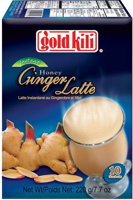 Gold Kili быстрорастворимый имбирный напиток латте с медом, 220 г8888296019102 Gold Kili быстрорастворимый имбирный напиток латте с медом, 220 г8888296019102Нежнейший вкус сливок, терпкого имбиря и мёда - напиток для истинного удовольствия гурманов и любителей молочных продуктов и пряностей. Honey Ginger Latte можно заваривать горячей водой, сочетать с чаем или кофе. Он прекрасно подойдет для приготовления алкогольных и безалкогольных коктейлей. Напиток идеален в любой ситуации: холодной зимой, знойным летом, на работе, дома, в дороге.