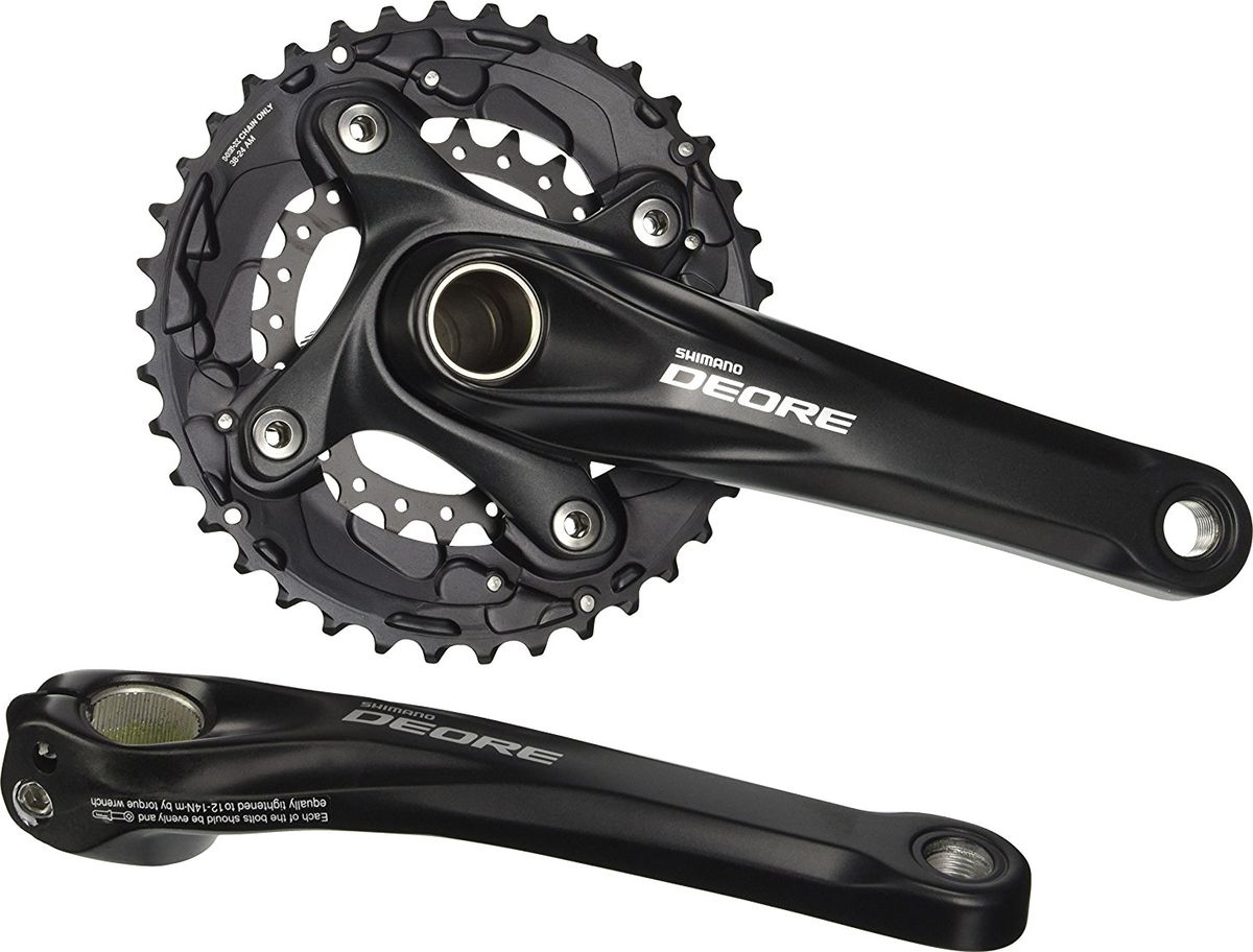Система шатунов Shimano Deore M615, 170 мм, 40/28T с кареткой, цвет: черныйEFCM615C08XL Система шатунов Shimano Deore M615, 170 мм, 40/28T с кареткой, цвет: черныйEFCM615C08XLСистема Shimano Deore, M615, 170мм, ин.вал, 40/28T с кареткойСистема Shimano Deore M615 - это шатуны с 2 звездами с интегрированной осью и компонентами каретки BSA. Они лучше всего подходят для велосипедов с колесами 27.5 и 29. Звезды изготовлены по технологии Hyperdrive, они меньше подвержены износу даже при активном педалировании и обеспечивает более четкое переключение передач. Система лучше всего подходит для горных велосипедов. Интегрированная ось + компоненты каретки BSA в комплекте.Характеристики:Совместима с 10 скоростными кассетами