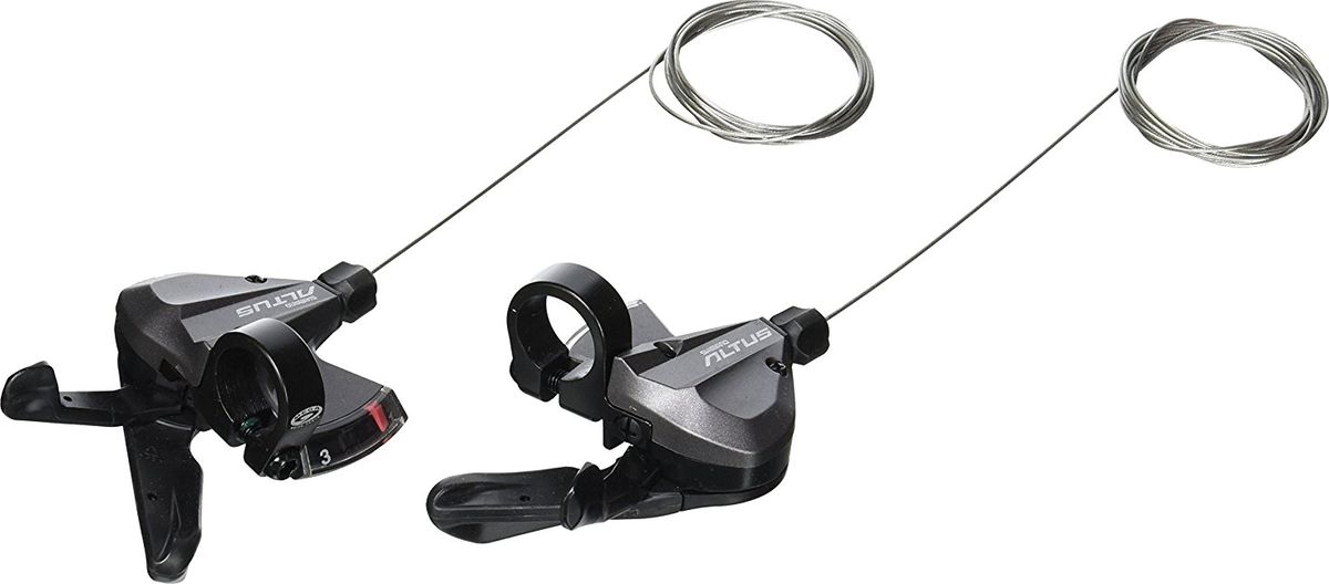 Шифтер Shimano Altus M370, 3 x 9 скоростей, цвет: черныйESLM370PAL Шифтер Shimano Altus M370, 3 x 9 скоростей, цвет: черныйESLM370PALШифтер Altus, M370, лев/пр, 3x9ск, тр.+оплетк, черн.