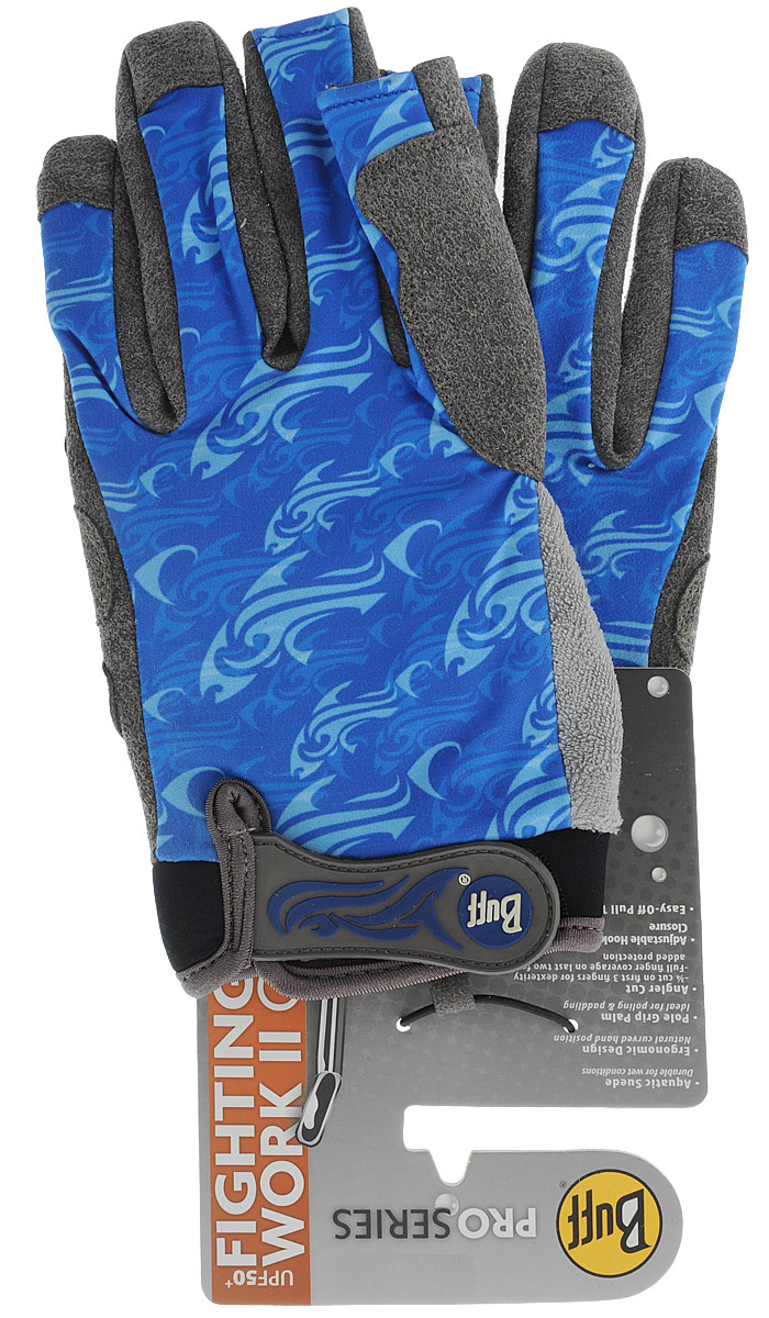 Перчатки рыболовные Buff Pro Fighting Work Skoolin Azul, цвет: синий. 15208. Размер L/XL (8-8,5)Pro Fighting Work Skoolin Azul Перчатки рыболовные Buff Pro Fighting Work Skoolin Azul, цвет: синий. 15208. Размер L/XL (8-8,5)Pro Fighting Work Skoolin AzulТехнологичные рыболовные перчатки. Полностью с закрытыми пальцами. Выполнены из стрейтчевой ткани, комфортно облегающей кисть руки. Ладонь перчатки покрыта силиконовым принтом. Фактор защиты от солнца UPF 50+. Удлиненная манжета. Состав: 95% нейлон, 5% лайкра; принт на ладони: 100% силикон, трикотаж.
