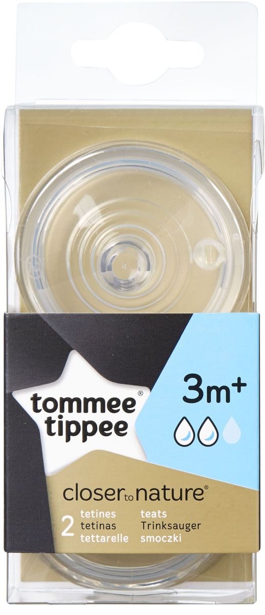 Tommee Tippee соски для бутылочки Close To Nature Средний Поток 2 шт.