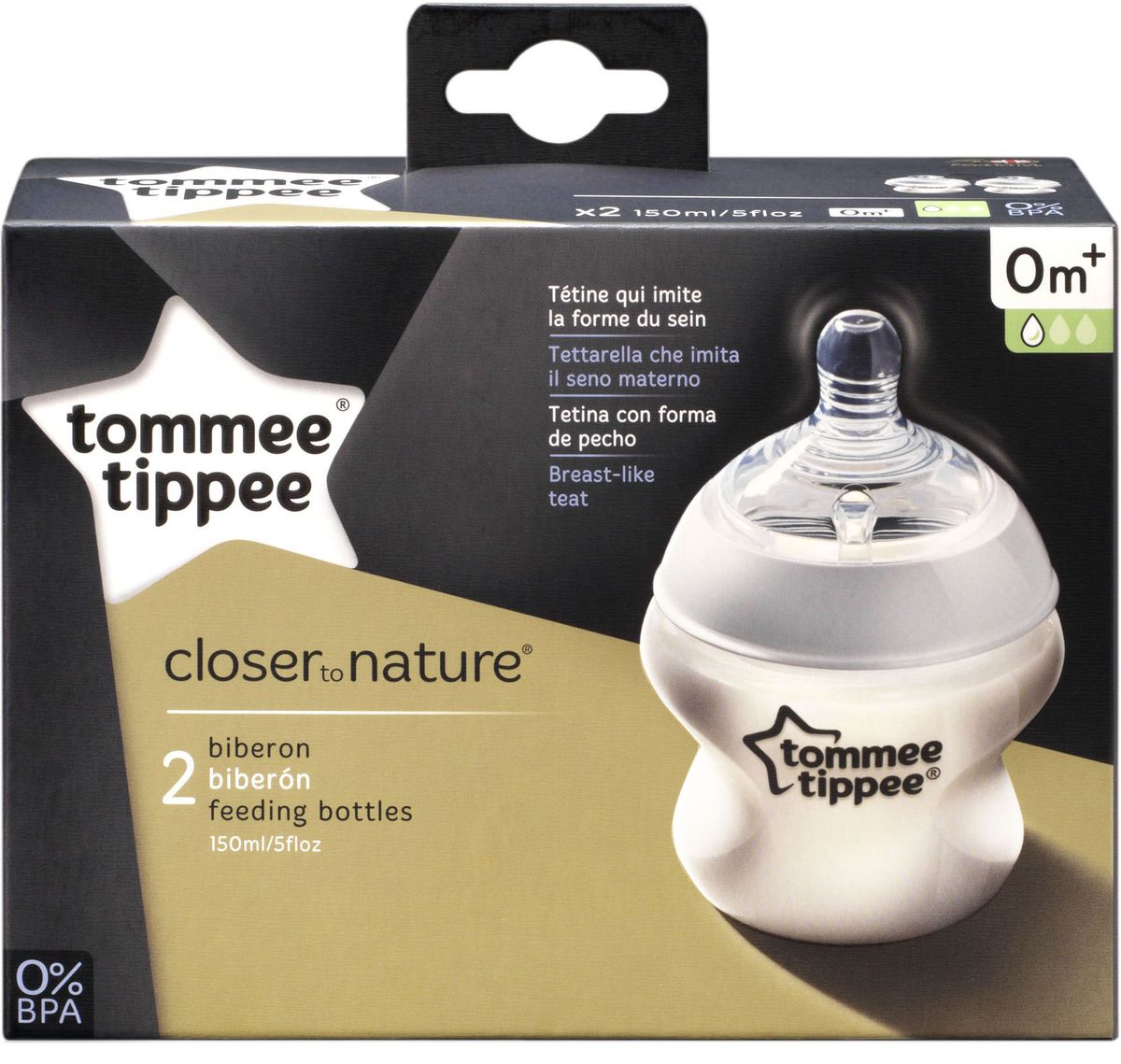 Tommee Tippee Бутылочка для кормления с антиколиковым клапаном от 0 месяцев 150 мл 2 шт