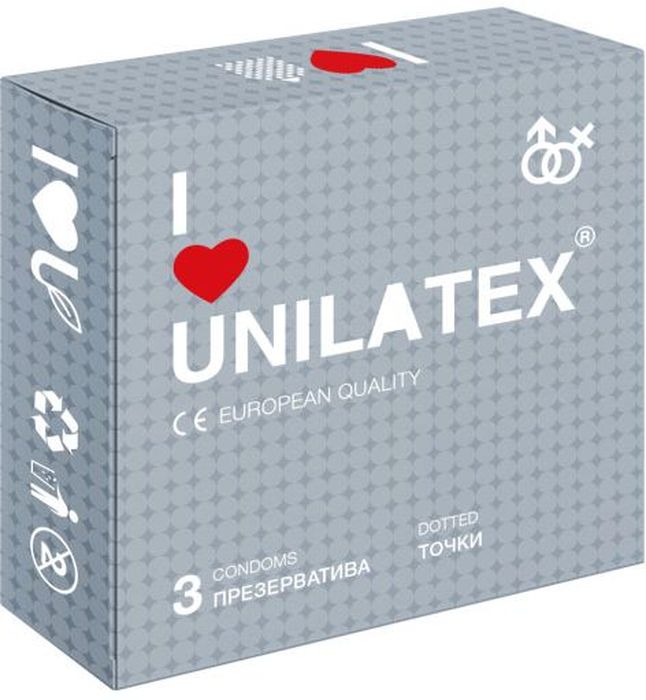 Презервативы Unilatex Dotted, 3 шт.