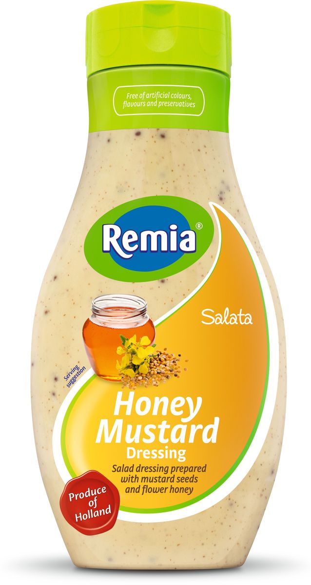 Salata Honey Mustang Dressing cоус салатный медово-горчичный, 0,5 л10.43.63 Salata Honey Mustang Dressing cоус салатный медово-горчичный, 0,5 л10.43.63Идеальный соус для повседневного использования, придаст пикантность чипсам, рыбе, барбекю, салатам.Пищевая ценность в 100 г: углеводы 15 г, в т.ч. сахар 14 г, жиры 26 г, в т.ч. насыщенные 2,0, белки - 1,1, натрий - 1,6 г.