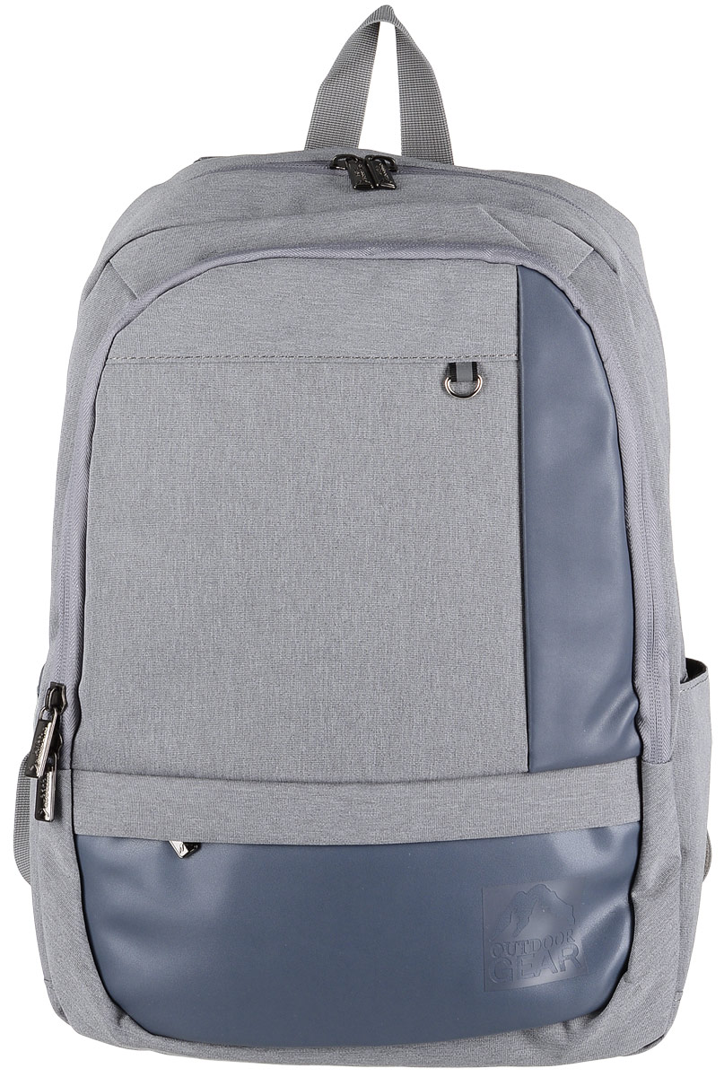 Рюкзак городской Outdoor Gear, цвет: серый.1812 Рюкзак городской Outdoor Gear, цвет: серый.1812Стильный и удобный рюкзак изготовлен из качественного 100% полиэстера с водоотталкивающими свойствами. Рюкзак Outdoor Gear, в котором сочетается функциональность и эстетический внешний вид имеет одно большое отделение, которое дополнено отделением для ноутбука и накладным карманом, который дополнительно застегивается на хлястик с липучкой. С внешней стороны рюкзак оснащен одним втачным карманом с небольшим органайзером и вторым втачным карманом на молнии. Боковые стенки модели имеют два открытых кармана, один из которых увеличивается в размере с помощью молнии. Спинка рюкзака оснащена втачным карманом на молнии. Эргономичные лямки с регулировкой и ортопедическая спинка добавят вам комфорта при использовании.