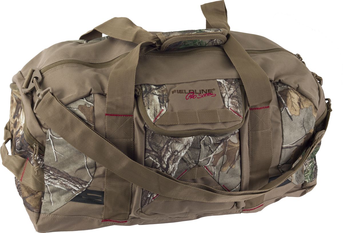 Сумка для охоты Fieldline Medium Duffle, цвет: камуфляж, светло-коричневый, 56,5 л020968591372 Сумка для охоты Fieldline Medium Duffle, цвет: камуфляж, светло-коричневый, 56,5 л020968591372Сумка Medium Duffle предназначена дляпереноски и транспортировки снаряжения. Изготовлена из особо прочной ткани - 600 denier, имеет вместительный основной отсек, фронтальный карман на молнии, плечевой ремень с возможностью регулировки длины, ручки-лямки из широкой стропы, которые позволяют переносить сумку как рюкзак.