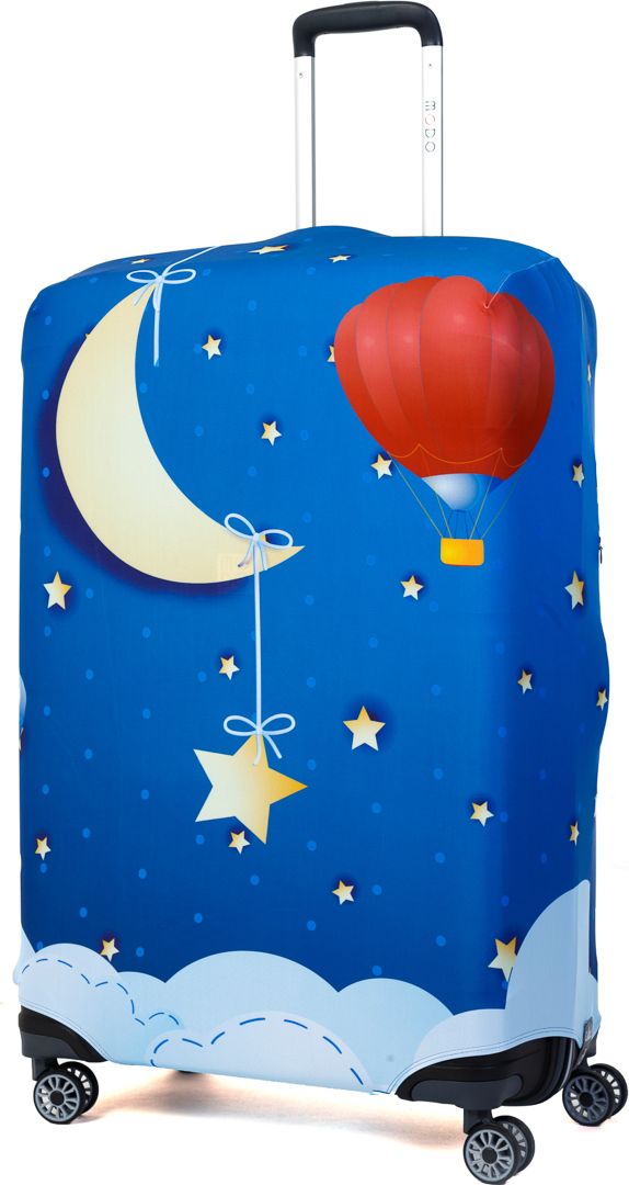 Чехол для чемодана Mettle Good Night, размер L (высота чемодана: 75-82 см)LK-21000037 Чехол для чемодана Mettle Good Night, размер L (высота чемодана: 75-82 см)LK-21000037Модный универсальный чехол для чемодана METTLE, подходит для больших чемоданов размера L и даже XL (высота: 75-82 см, ширина: 46-54 см, глубина: 29-36 см). Он выполнен из спандекса. Эластичная ткань со специальной UF-водоотталкивающей пропиткой лучше защитит ваш чемодан от грязи и солнечных лучей. Картинка чехла надолго останется яркой и красочной. Две боковые потайные молнии, усиленные дополнительными швами, предохраняют боковые стороны и ручки чемодана от царапин и легких повреждений. Резинка с удобной соединяющей застёжкой надёжно фиксирует чехол на чемодане. Нижняя молния имеет автоматический замок бегунка. В швы багажного чехла дополнительно вшит эластичный жгут для лучшей усадки и фиксации на чемодан. Вся фурнитура изготовлена в фирменном дизайне METTLE.Чехол упакован в функциональный мешочек из аналогичной ткани, который вы сможете использовать для хранения и переноски предметов небольшого размера.