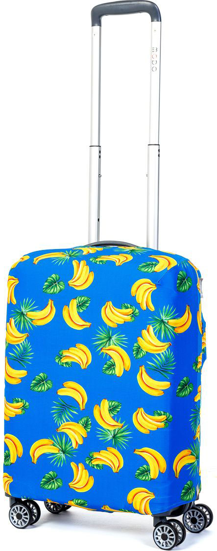 Чехол для чемодана Mettle Banana, размер S (высота чемодана: 50-55 см)LK-21000038 Чехол для чемодана Mettle Banana, размер S (высота чемодана: 50-55 см)LK-21000038Модный универсальный чехол METTLE подходит для чемоданов ручной клади размера S (высота: 50-55 см, ширина: 35-40 см, глубина: 20-25 см). Он выполнен из спандекса. Эластичная ткань со специальной UF-водоотталкивающей пропиткой лучше защитит ваш чемодан от грязи и солнечных лучей. Картинка чехла надолго останется яркой и красочной. Две боковые потайные молнии, усиленные дополнительными швами, предохраняют боковые стороны и ручки чемодана от царапин и легких повреждений. Резинка с удобной соединяющей застёжкой надёжно фиксирует чехол на чемодане. Нижняя молния имеет автоматический замок бегунка. В швы багажного чехла дополнительно вшит эластичный жгут для лучшей усадки и фиксации на чемодан. Вся фурнитура изготовлена в фирменном дизайне METTLE.Чехол упакован в функциональный мешочек из аналогичной ткани, который вы сможете использовать для хранения и переноски предметов небольшого размера.