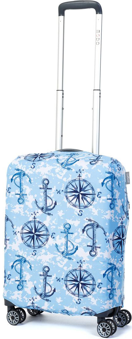 Чехол для чемодана Mettle Sea Ankor, размер S (высота чемодана: 50-55 см)LK-21000074 Чехол для чемодана Mettle Sea Ankor, размер S (высота чемодана: 50-55 см)LK-21000074Модный универсальный чехол METTLE подходит для чемоданов ручной клади размера S (высота: 50-55 см, ширина: 35-40 см, глубина: 20-25 см). Он выполнен из спандекса. Эластичная ткань со специальной UF-водоотталкивающей пропиткой лучше защитит ваш чемодан от грязи и солнечных лучей. Картинка чехла надолго останется яркой и красочной. Две боковые потайные молнии, усиленные дополнительными швами, предохраняют боковые стороны и ручки чемодана от царапин и легких повреждений. Резинка с удобной соединяющей застёжкой надёжно фиксирует чехол на чемодане. Нижняя молния имеет автоматический замок бегунка. В швы багажного чехла дополнительно вшит эластичный жгут для лучшей усадки и фиксации на чемодан. Вся фурнитура изготовлена в фирменном дизайне METTLE.Чехол упакован в функциональный мешочек из аналогичной ткани, который вы сможете использовать для хранения и переноски предметов небольшого размера.