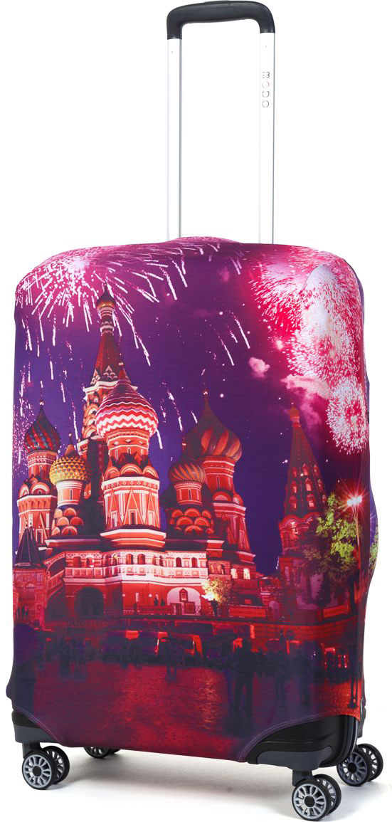 Чехол для чемодана Mettle Moscow, размер M (высота чемодана: 65-75 см)LK-21000081 Чехол для чемодана Mettle Moscow, размер M (высота чемодана: 65-75 см)LK-21000081Модный универсальный чехол METTLE подходит для средних чемоданов размера М (высота: 65-75 см, ширина: 40-46 см, глубина: 25-32 см). Он выполнен из спандекса. Эластичная ткань со специальной UF-водоотталкивающей пропиткой лучше защитит ваш чемодан от грязи и солнечных лучей. Картинка чехла надолго останется яркой и красочной. Две боковые потайные молнии, усиленные дополнительными швами, предохраняют боковые стороны и ручки чемодана от царапин и легких повреждений. Резинка с удобной соединяющей застёжкой надёжно фиксирует чехол на чемодане. Нижняя молния имеет автоматический замок бегунка. В швы багажного чехла дополнительно вшит эластичный жгут для лучшей усадки и фиксации на чемодан. Вся фурнитура изготовлена в фирменном дизайне METTLE.Чехол упакован в функциональный мешочек из аналогичной ткани, который вы сможете использовать для хранения и переноски предметов небольшого размера.