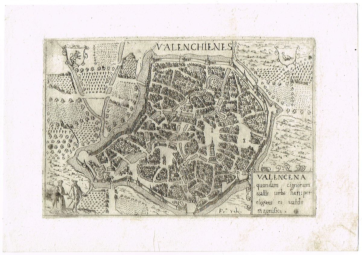 Валансьен. Карта. Резцовая гравюра на меди. Франция, XVI век