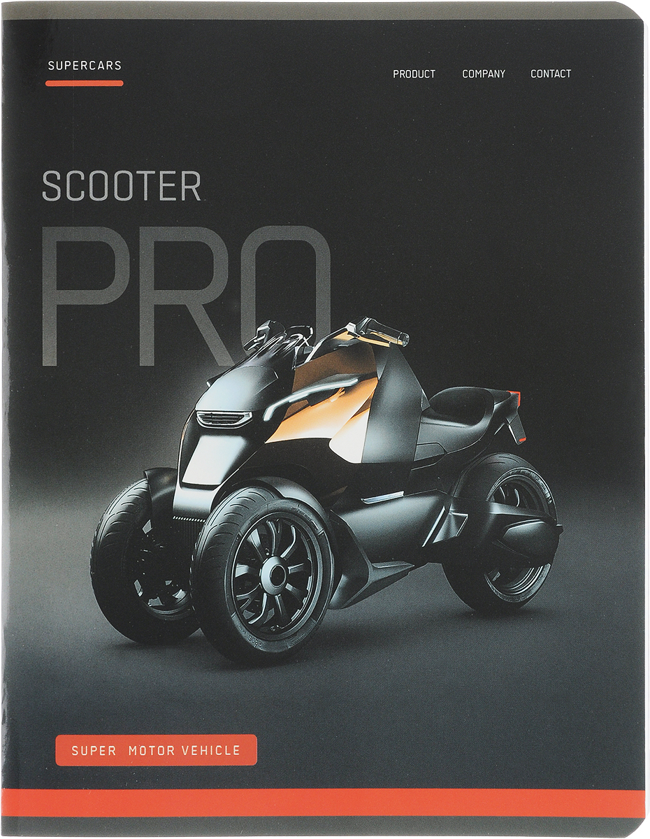 Greenwich Line Тетрадь Supercar Scooter Pro 48 листов в клеткуN5c48-12889_черный/Scooter Pro Greenwich Line Тетрадь Supercar Scooter Pro 48 листов в клеткуN5c48-12889_черный/Scooter ProТетрадь Greenwich Line Supercar. Scooter Pro подойдет как школьнику, так и студенту. Обложка тетради выполнена из картона с закругленными углами и дополнена красочным изображением. Внутренний блок состоит из 48 листов белой бумаги. Стандартная линовка в голубую клетку дополнена полями. Листы тетради соединены металлическими скобами.