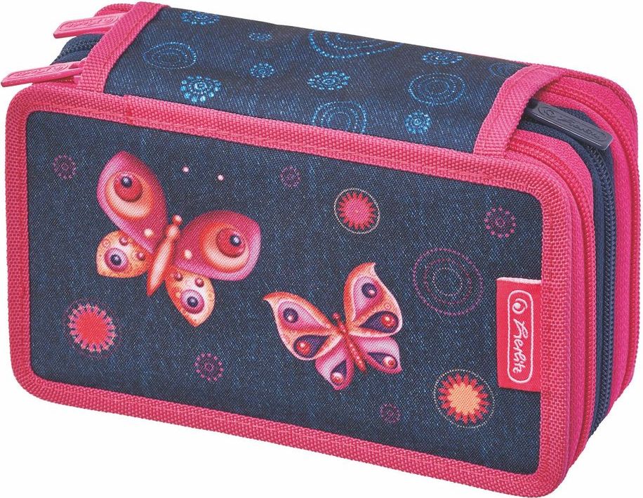 Herlitz Пенал Butterfly Dreams с наполнением 31 предмет11438710 Herlitz Пенал Butterfly Dreams с наполнением 31 предмет11438710Пенал Herlitz Butterfly Dreams станет не только практичным, но и стильным аксессуаром для любой школьницы. Пенал прямоугольной формы выполнен из прочного материала и состоит из трех вместительных отделений, закрывающихся на застежки-молнии. Внутри каждого отделения располагается органайзер для канцелярских принадлежностей. Пенал оформлен принтом с изображением бабочек.В комплект входит полный набор канцелярских принадлежностей, включающий в себя все необходимое для школы.Такой пенал станет незаменимым помощником для школьника, с ним ручки и карандаши всегда будут под рукой и больше не потеряются.