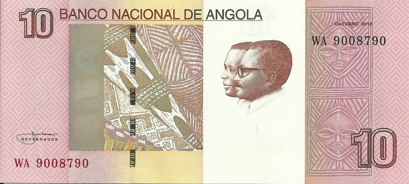 Банкнота номиналом 10 кванза. Ангола. 2012 год