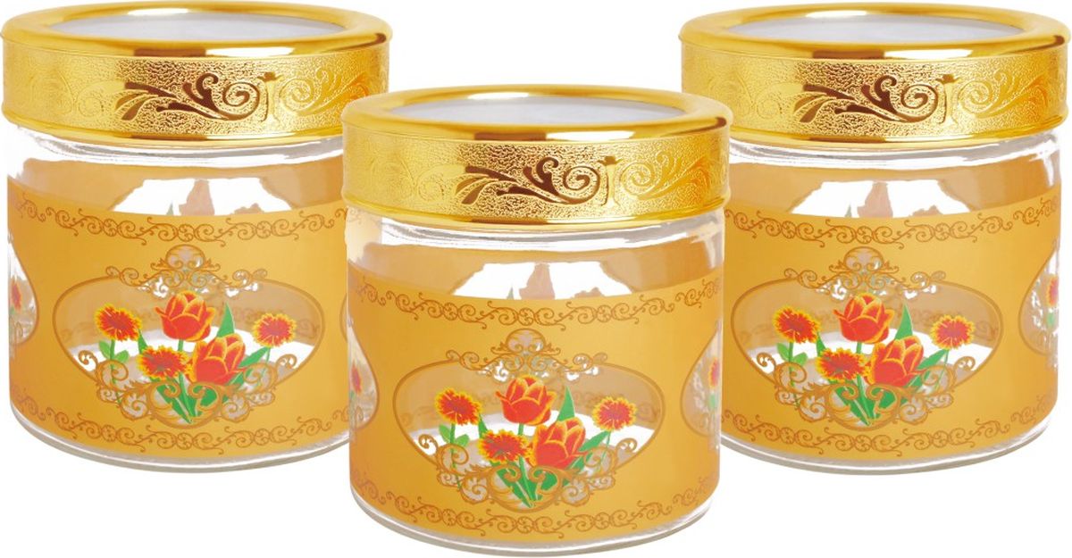 Набор банок для сыпучих продуктов Queen Ruby, 3 шт. QR-6111QR-6111 Набор банок для сыпучих продуктов Queen Ruby, 3 шт. QR-6111QR-6111Набор Queen Ruby состоит из трех банок одного объема, предназначенных для хранения сыпучих продуктов. Изделия выполнены из высококачественного стекла и декорированы изображением цветов. Закручивающиеся крышки оснащены пластиковыми вставками, которые позволяют герметично закрывать емкости и сохранить свежесть продуктов. Банки прекрасно подходят для круп, орехов, сухофруктов, чая, кофе, сахара и многого другого.Оригинальный и необычный дизайн набора Queen Ruby прекрасно впишется в интерьер вашей кухни. А также станет желанным подарком для любой хозяйки.