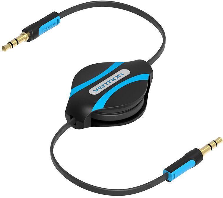 Vention Jack 3,5 mm M - Jack 3,5 mm M, Black аудио кабель-рулетка (1 м) кабель vention аудио jack 6 5 mm m 3 5 m 2 м