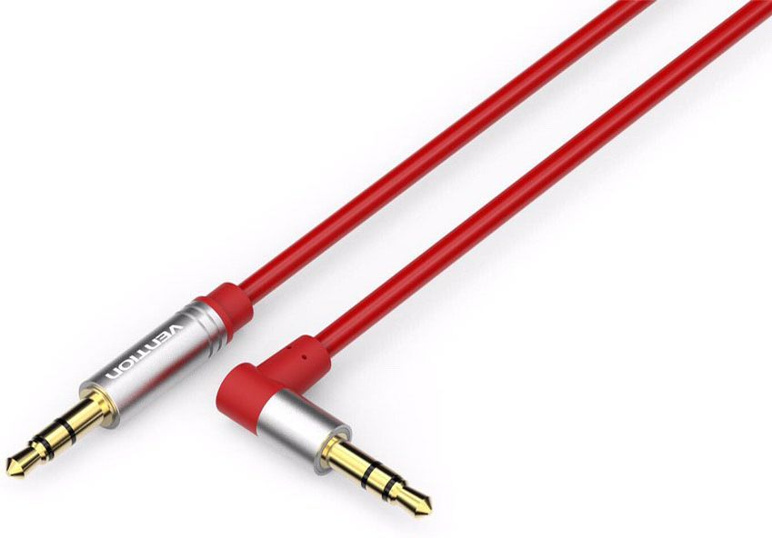 Vention Jack 3,5 mm M - Jack 3,5 mm M угол 90, Red аудио кабель (1 м)