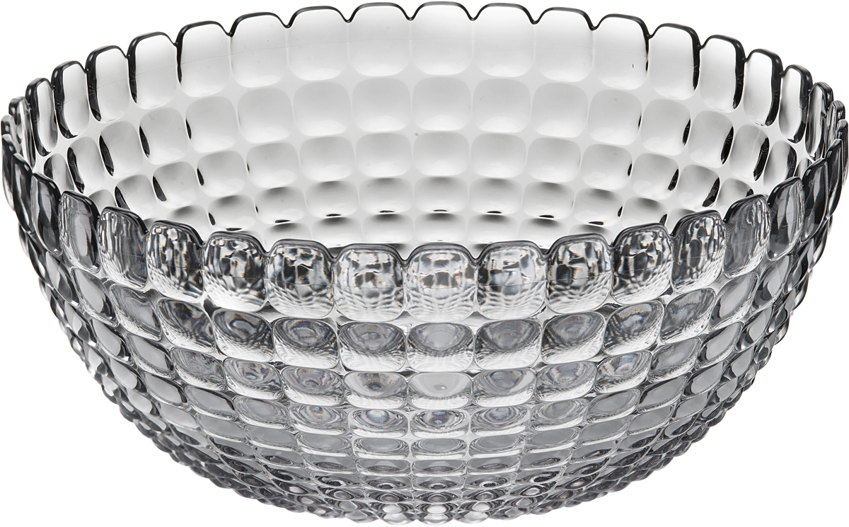 Салатница Guzzini Tiffany, цвет: серый, размер XL, 5 л21383092 Салатница Guzzini Tiffany, цвет: серый, размер XL, 5 л21383092Яркая и нарядная салатница Tiffany станет настоящим украшением любого стола. Её можно использовать не только для салатов, но так же для подачи фруктов, выпечки и различных угощений. Идеально подходит для сервировки на свежем воздухе - рельефная форма в сочетании с прозрачным материалом заставляет поверхность сверкать и переливаться на свету. Объем - 5 л. Органическое стекло, из которого изготовлена салатница, характеризуется легкостью и устойчивостью к износу. Не содержит вредных примесей и бисфенола-А. Можно мыть в посудомоечной машине.