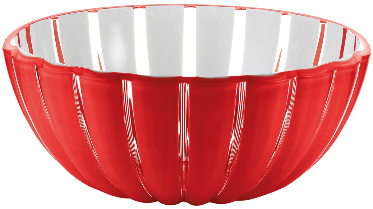 Салатница Guzzini Grace, цвет: красный, 30 см, 4,9 л29693065 Салатница Guzzini Grace, цвет: красный, 30 см, 4,9 л29693065Салатница Grace выглядит настолько изящно, что кажется, будто она сделана из стекла. Её главный секрет - необычная форма, в которой внешние, объемные и волнообразные края контрастируют с белоснежной и гладкой внутренней поверхностью. Вместе они образуют уникальный рельефный эффект, который усиливается на свету. Вместительность салатницы позволит использовать её для подачи фруктов, десертов, закусок и основных блюд.Объем - 4,9 л. Материал - органическое стекло. Можно мыть в посудомоечной машине.